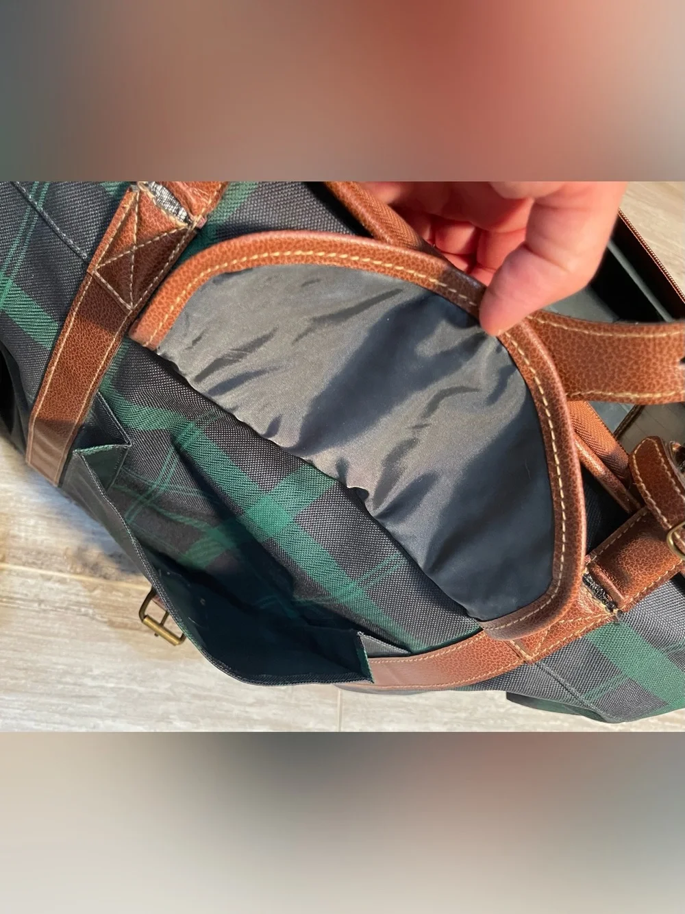 Vintage POLO Ralph Lauren Tartan Plaid Large Duffle Bag Unisex